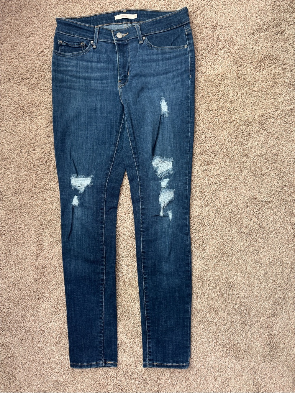 Signature by Levi Strauss Indigo Ripped Skinny Jeans - Women